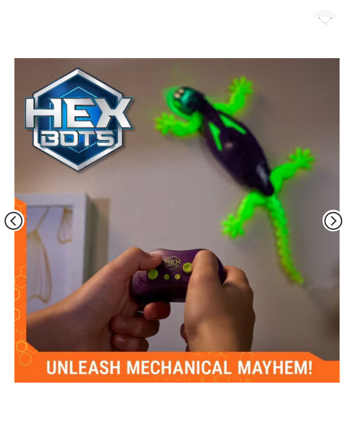 HEX BOTS / Smart Gecko Glow in the Dark Robot / Robot Gecko Inteligente que Brilla en la Oscuridad