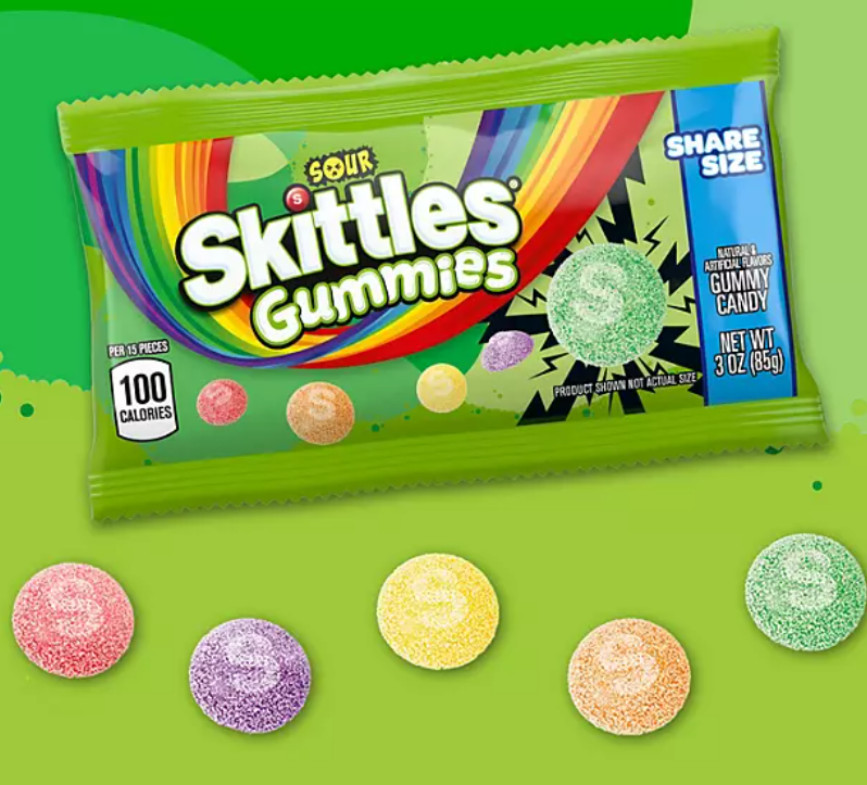 Skittles Sour Gummies Candy, Chewy Sour Candies 85g