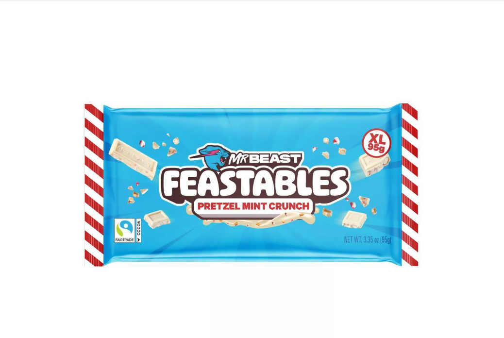 Feastables MrBeast Christmas Feastables Pretzel Mint Crunch XL 95g