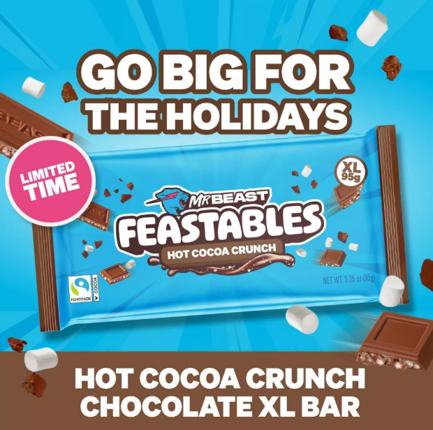 Feastables MrBeast Christmas Hot Cocoa Crunch XL 95g