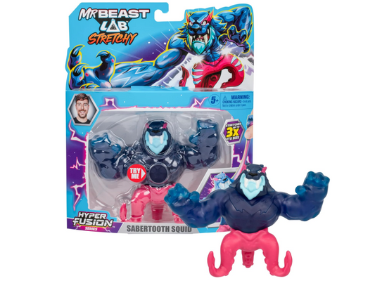 MrBeast Lab Héroe elástico Hyper Fusion, Calamar de dientes de sable