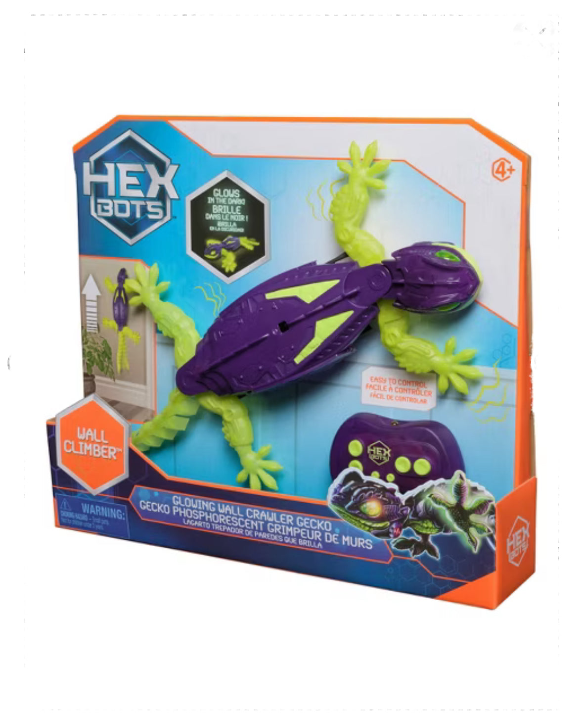 HEX BOTS / Smart Gecko Glow in the Dark Robot / Robot Gecko Inteligente que Brilla en la Oscuridad