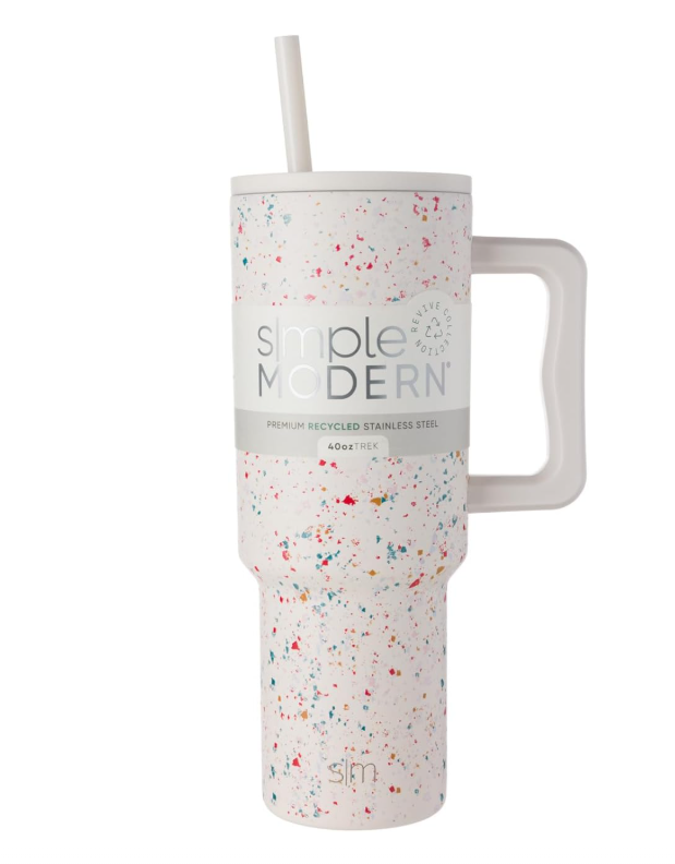 Simple Modern Trek 40oz Stainless Steel Lidded Tumbler Cream Terrazo